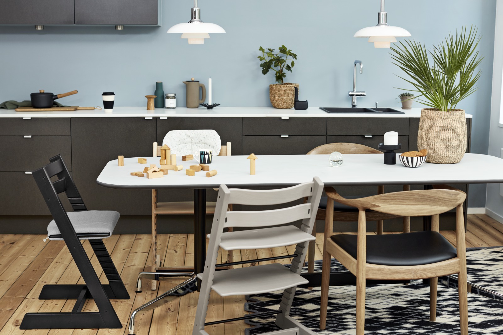 Tripp Trapp&reg; Oak Collection. Tripp Trapp&reg; Adult Cushion, Slate Twill.